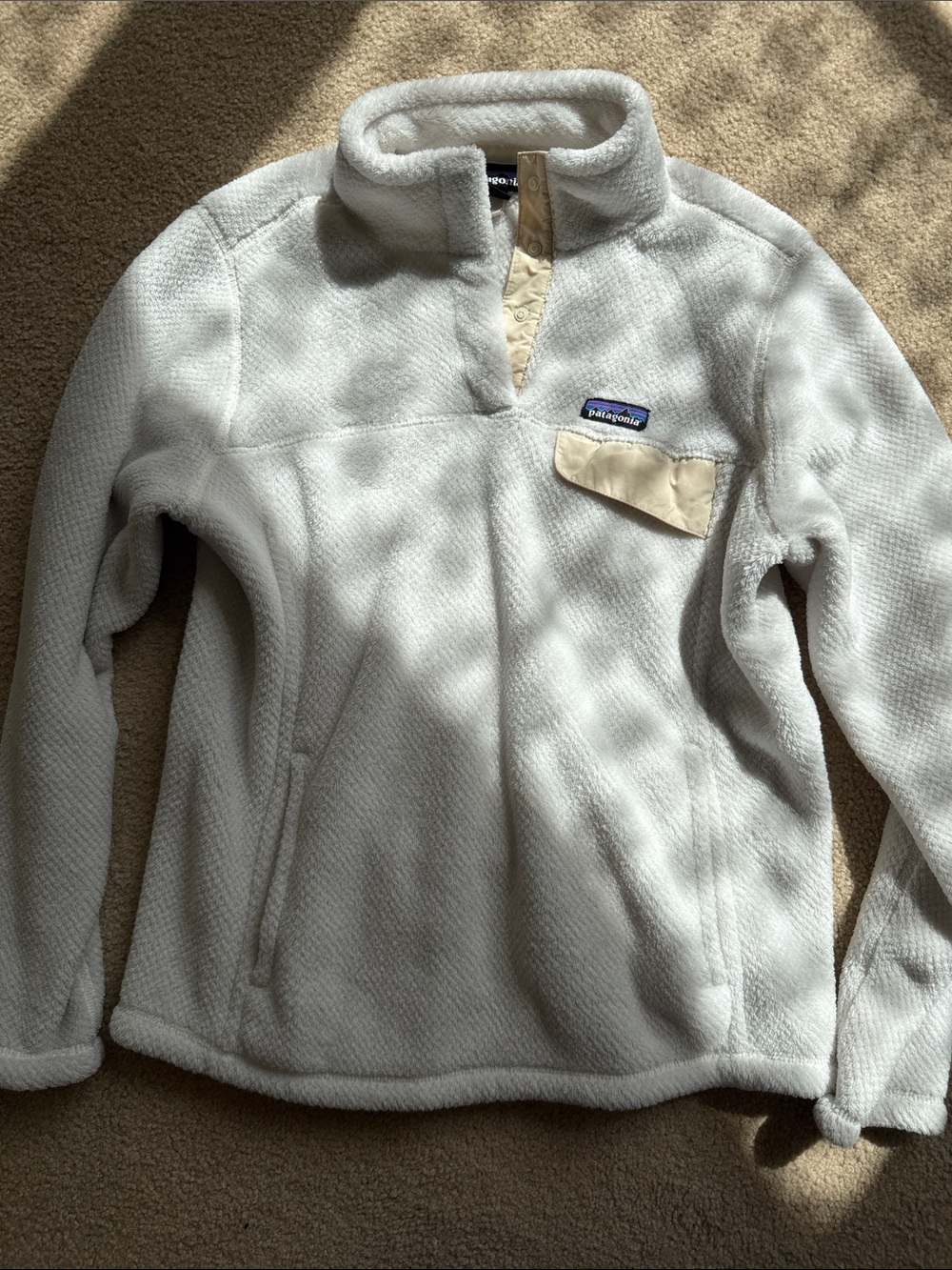 Patagonia Women’s Cream Quarter Synchilla - Size Large